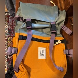 Topo Designs Rover Pack Orange and Gray Green (Beetle/Spice) Backpack